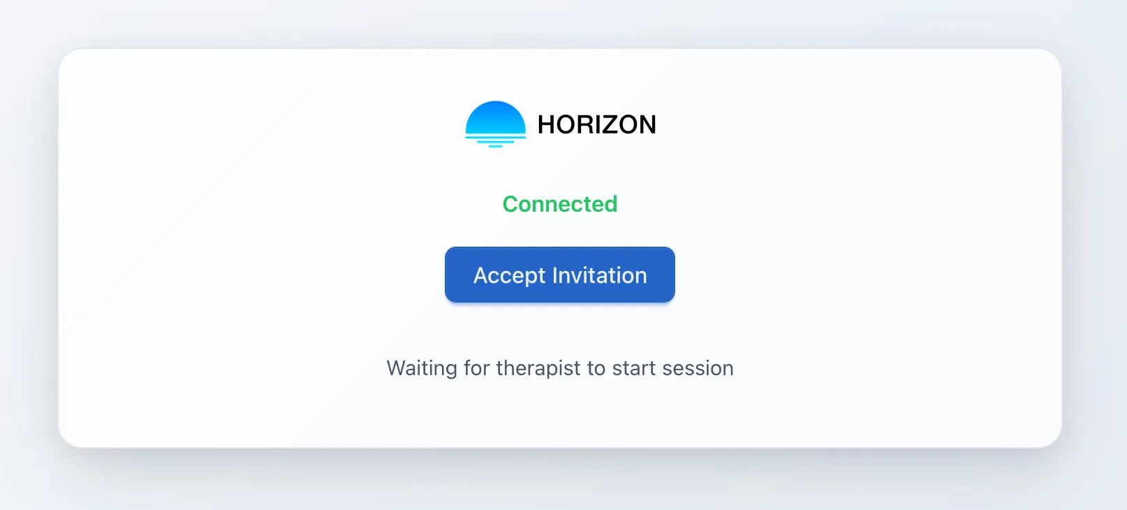 Horizon EMDR stimulus interface showing accept invitation