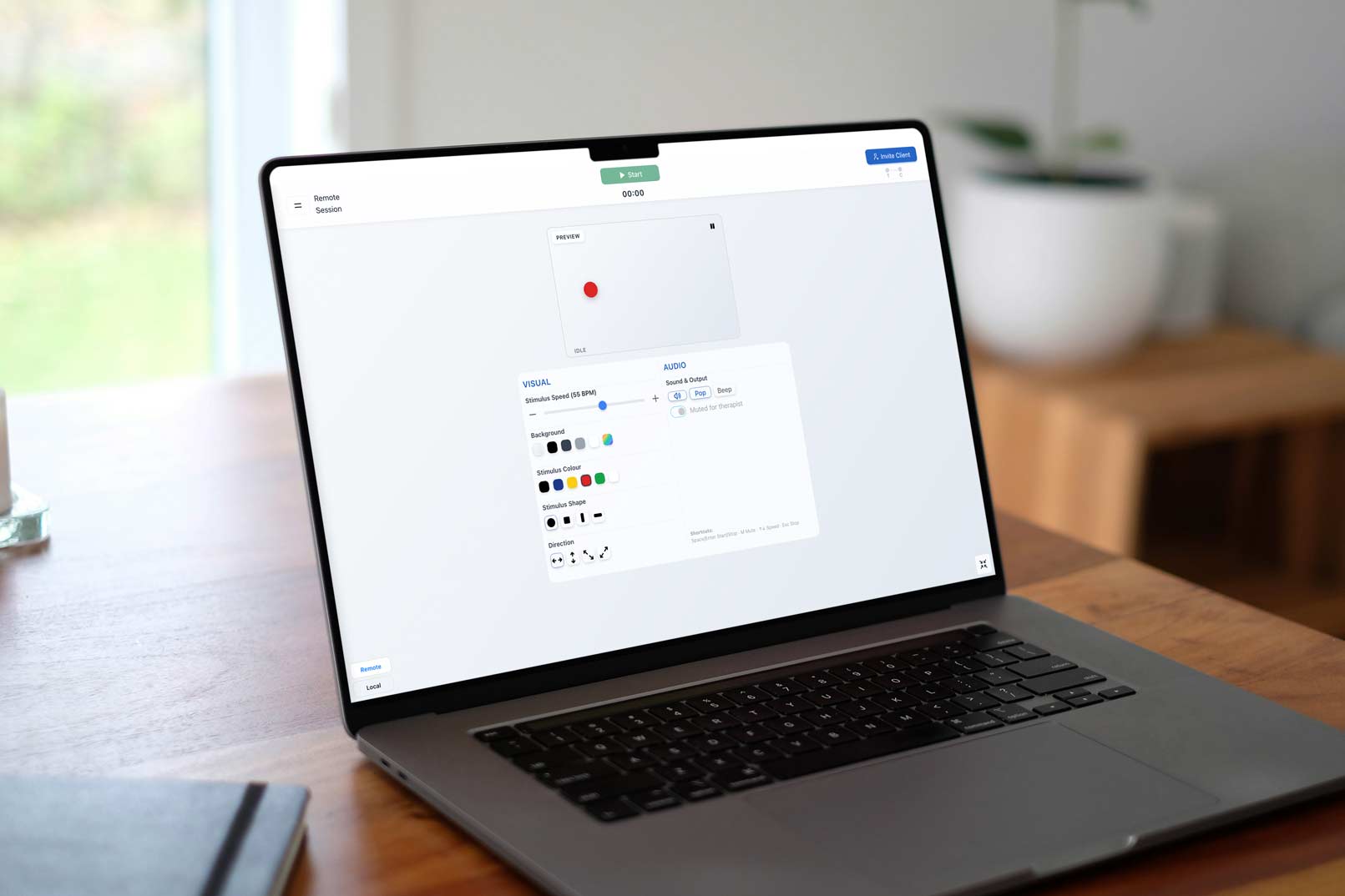 EMDR online tool features for remote EMDR configuration